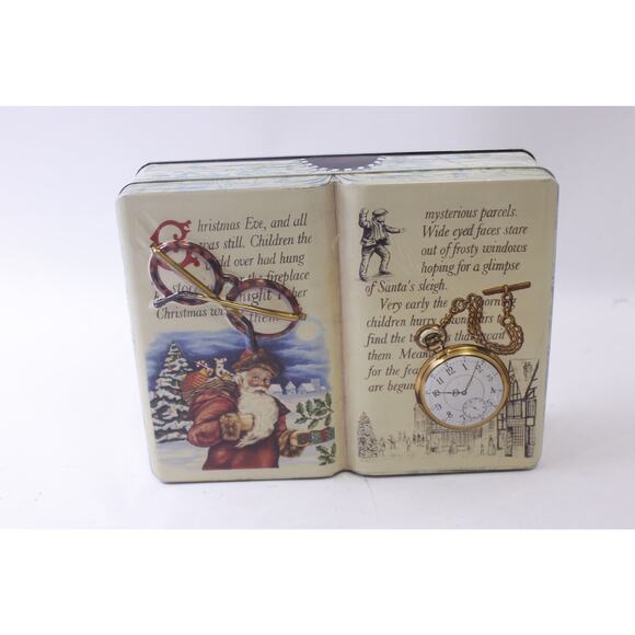 The Night Before Christmas, Tin Box, Book Shape, Olive Can Company, Metal - Picture 1 of 3